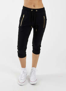 Womenswear: Federation Cut Trackie - Black/Gold