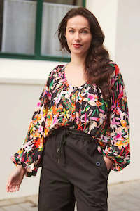 Charlo Mia Top Black Print