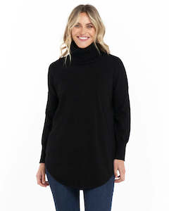 Betty Basics Maison Roll Neck Knit | Black