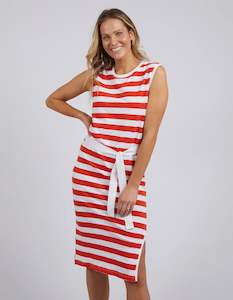 Womenswear: Foxwood Bondi Dress Spicy Orange & White Stripe