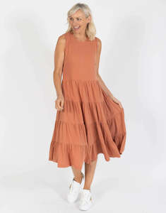 Foxwood NEBRASKA FRILL DRESS - Rust