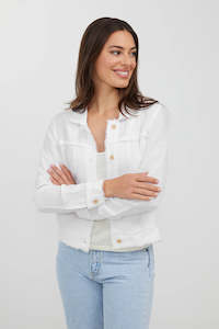 Humidity BELLA LINEN JACKET | White