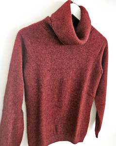 Noble Wild Polo Neck Sweater | Sangria Red