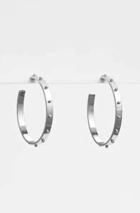 Stella + Gemma EARRING HOOP W/BALLS - SILVER