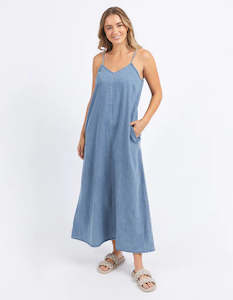 Foxwood Roma Denim Dress Mid Blue